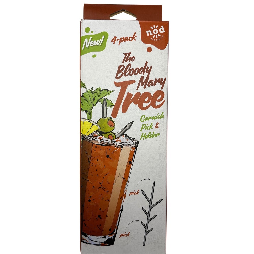 Nod Bloody Mary Tree Garnish Pick Holder Stainless Steel‎ 4-Pack Host Party Gift